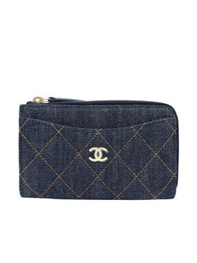 Chanel Coin Case Classicflap Card Denim Blue